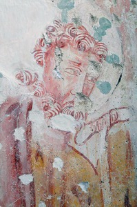 Zidna slika Poklonstva kraljeva na sjevernom zidu, detalj prikaza svetog Josipa