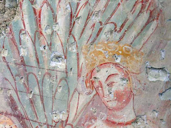 Zidna slika Poklonstva kraljeva na sjevernom zidu, detalj prikaza mladog svetog kralja