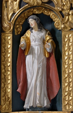 Kip svetice na  retablu oltara Gospe od Ružarija