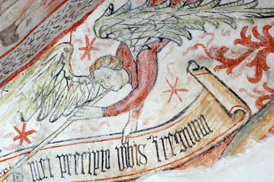 Zidna slika Posljednjeg suda (detalj anđela trubača)