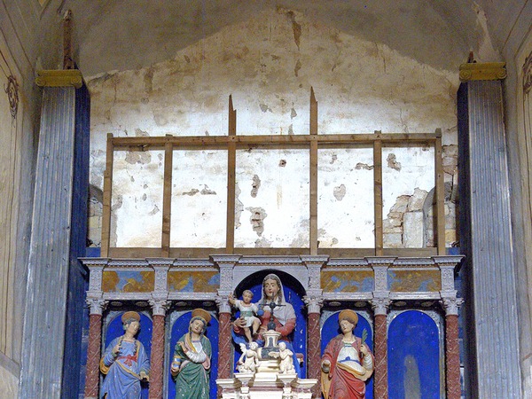 Retabl glavnog oltara tijekom restauracije