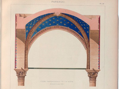 Slika detalja ciborija Eufrazijeve bazilike objavljeni u knjizi Errard-Gayet...