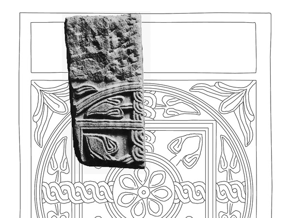 Ulomak s reljefom, skica rekonstrukcije motiva