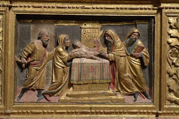 Oltarni retabl, reljef na predeli s prikazom Obrezanja Kristova