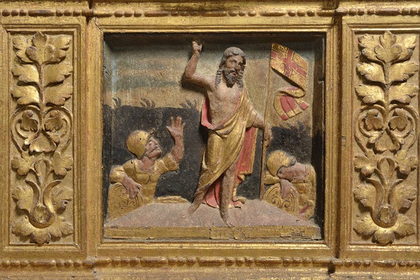 Oltarni retabl, reljef na predeli s prikazom Uskrsnuća