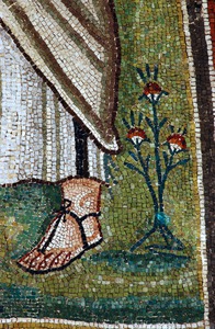 Detalji cvijeća između likova u polukaloti apside( 2)