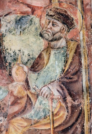 Zidna slika svetog Josipa na prikazu Poklonstva kraljeva