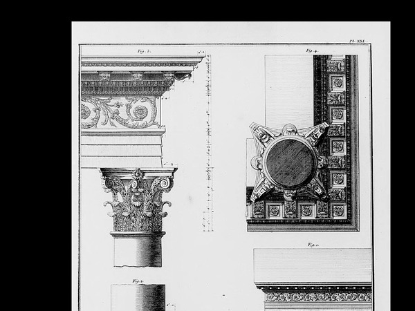 Pogled na pronaos i detalji hrama u Puli