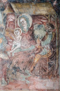 Zidna slika Svete Obitelji na prikazu Poklonstva kraljeva